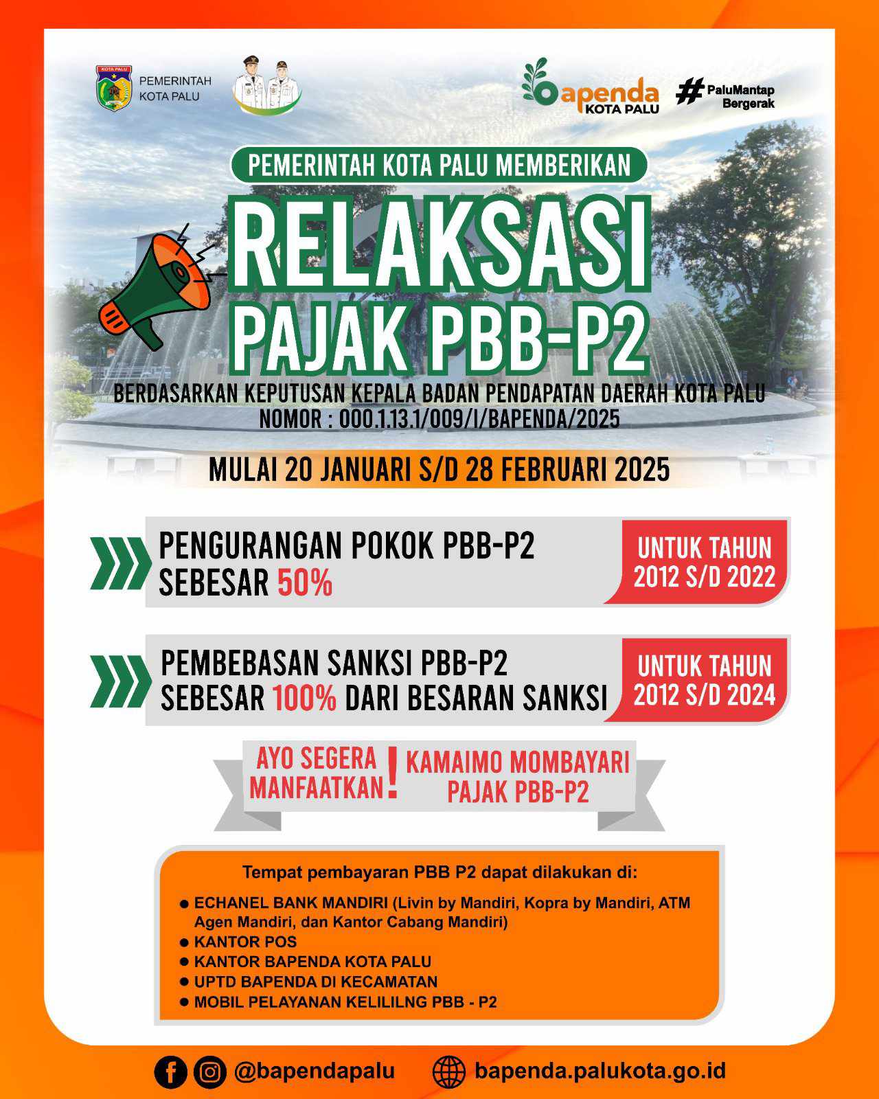 Buruan Bayar Pajak Mumpung ada Relaksasi dari Pemkot Palu