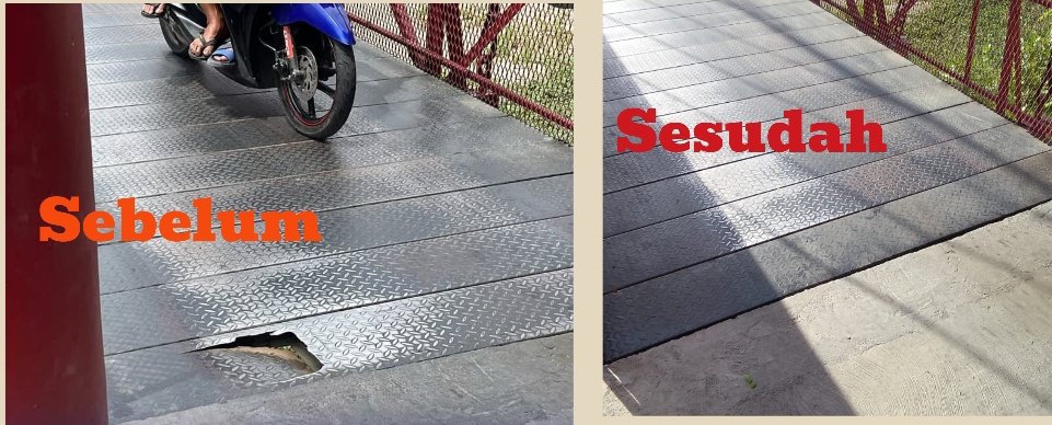 Perbaiki Kerusakan Lantai Jembatan Gantung, PU Palu minta Warga Jaga  Fasilitas Umum