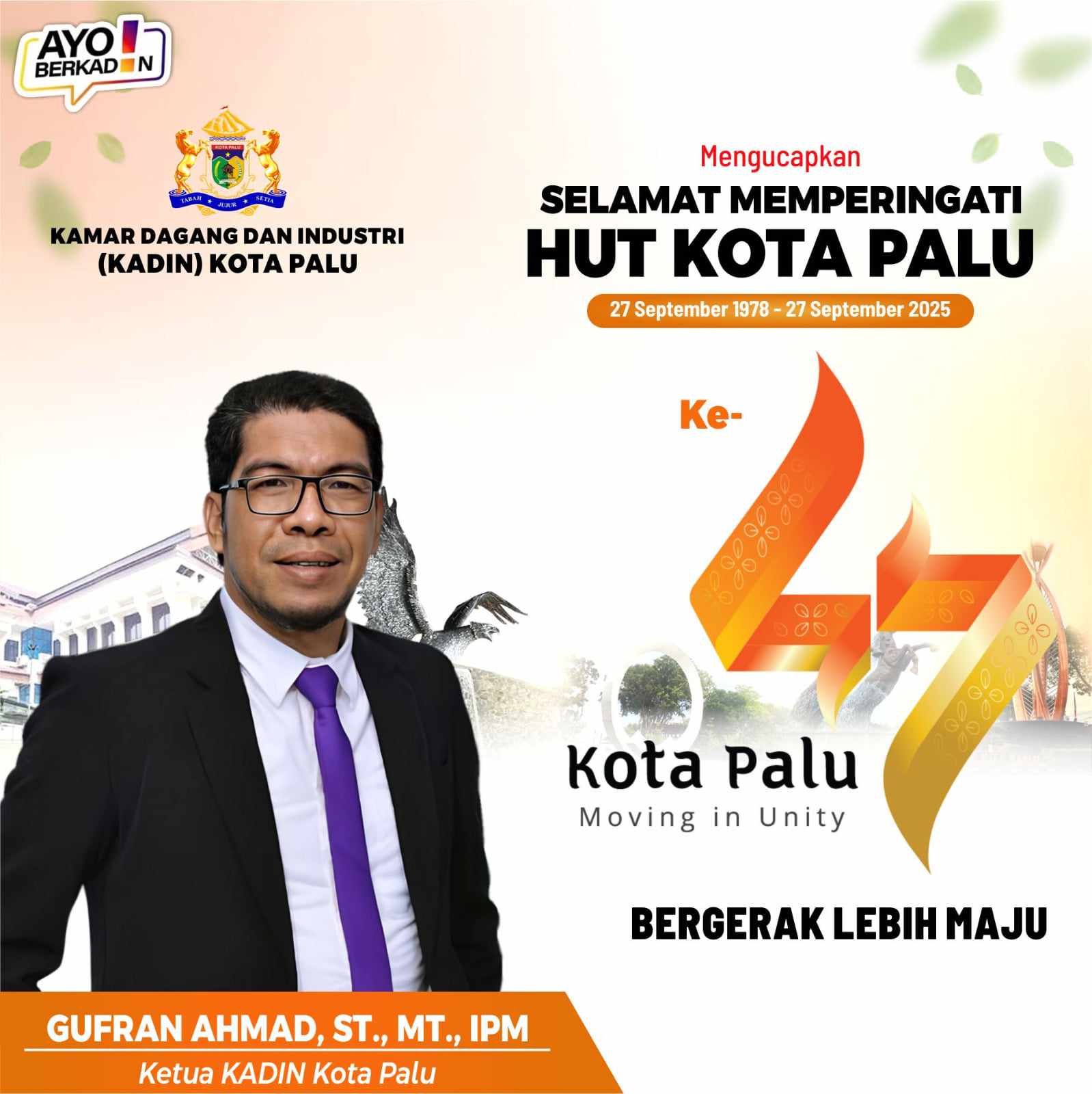 Iklan HUT Kota Palu ke 47 Tahun 2025.