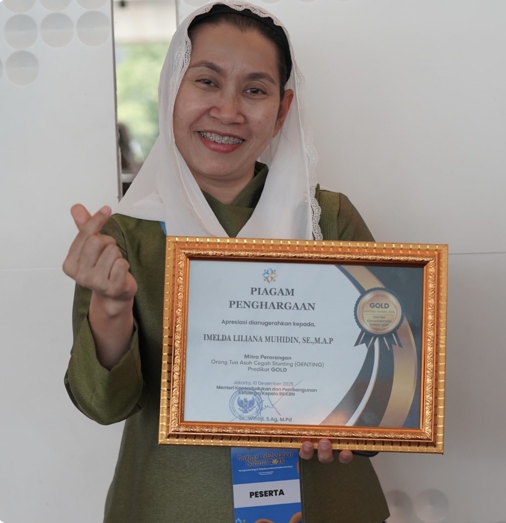 Wawali Palu Terima Penghargaan Predikat Gold terkait Stunting, dari Menteri Kependudukan dan Pembangunan Keluarga