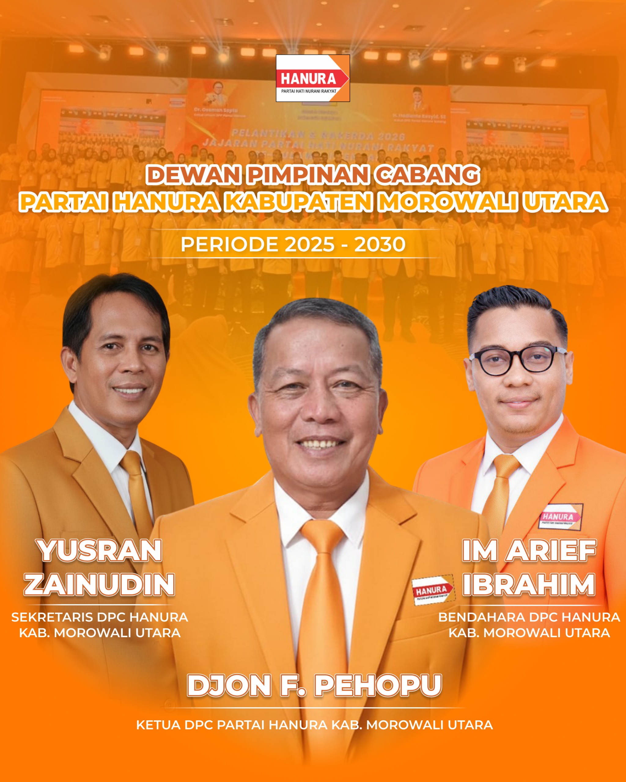 Arief Ibrahim Bendahara DPC HANURA Morut, Komitmen Perkuat Konsolidasi Partai