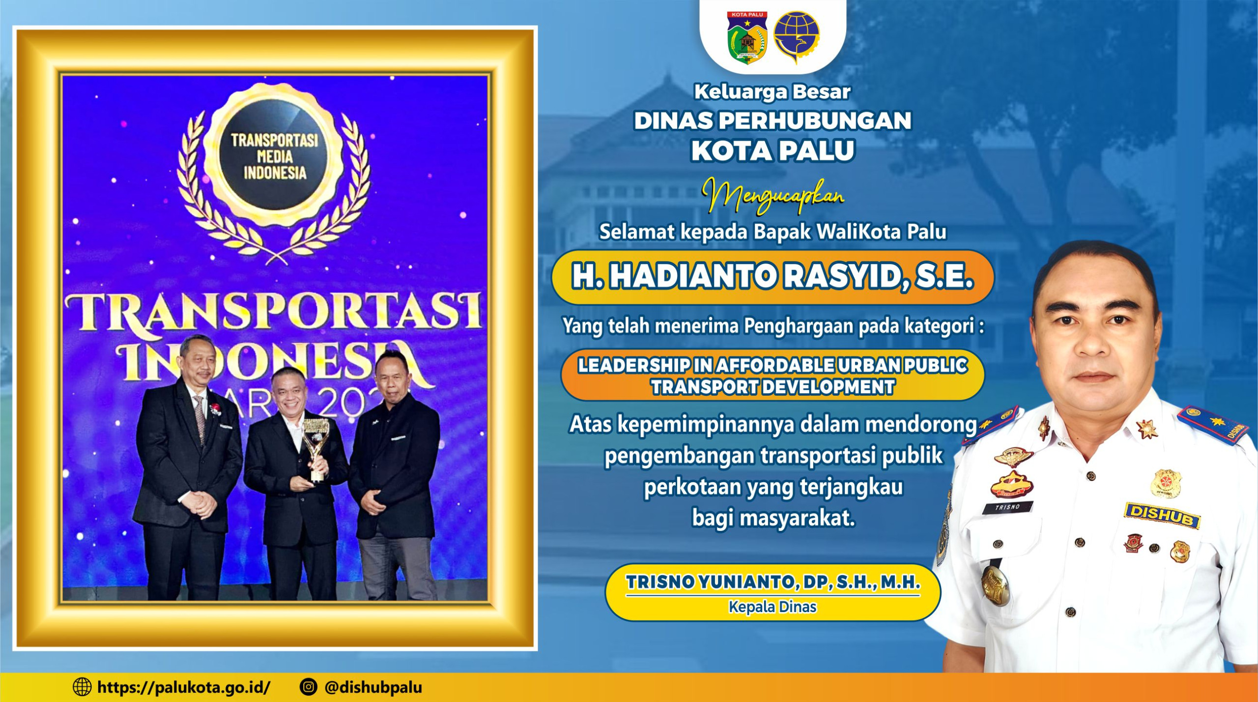 IKLAN UCAPAN SELAMAT KEPADA WALI KOTA PALU H.HADIANTO RASYID,SE