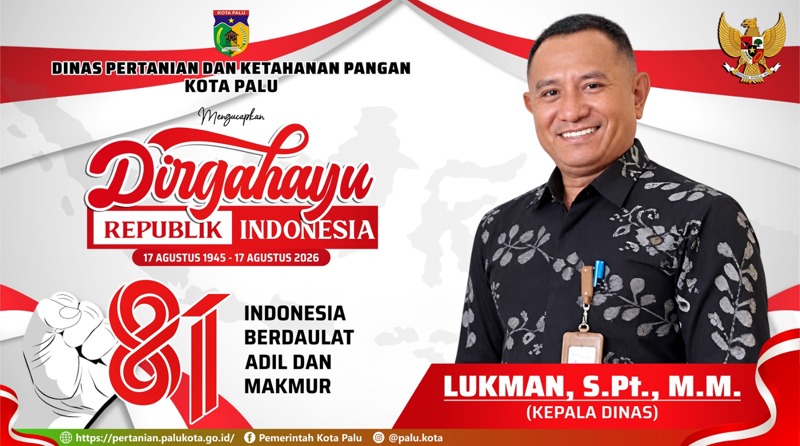 DPKP KOTA PALU MENGUCAPKAN DIRGAHAYU RI KE 81 TAHUN 2026