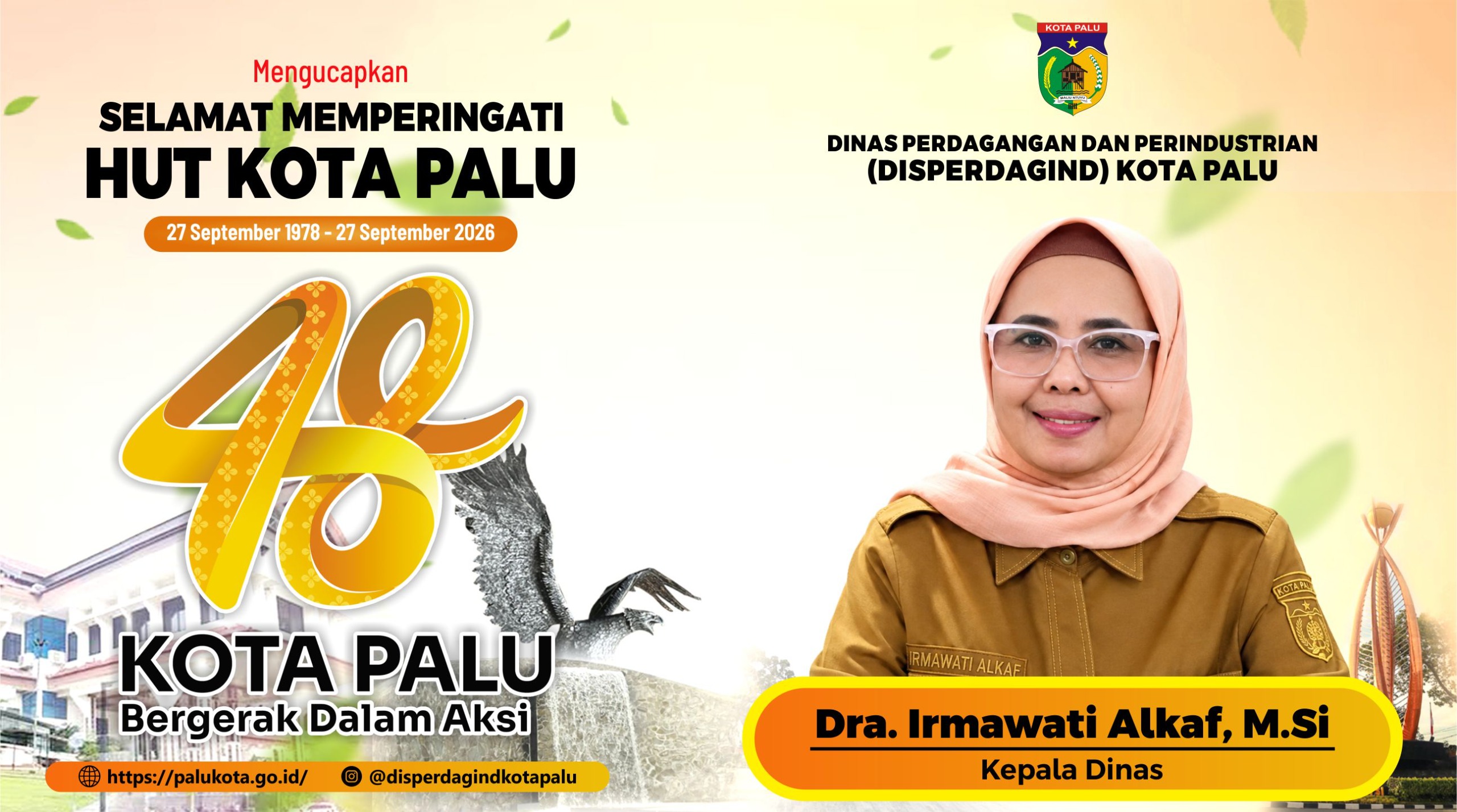 DISPERDAGIND KOTA PALU MENGUCAPKAN SELAMAT HUT KOTA PALU KE 48 TAHUN 2026